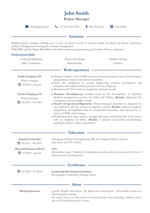 Basic resume example