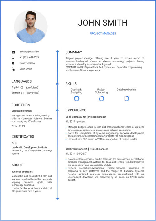 Simple resume example